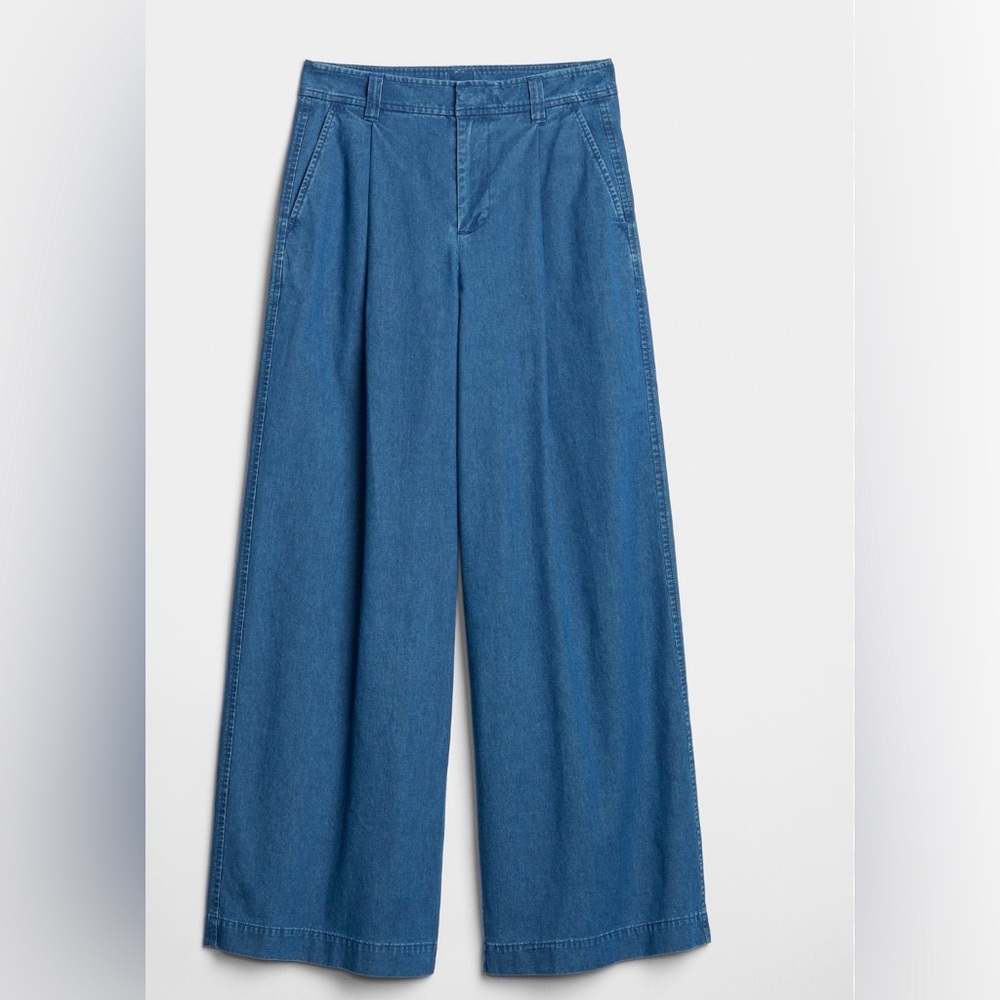 NWT GAP High Rise Pleated Wide-Leg Jeans